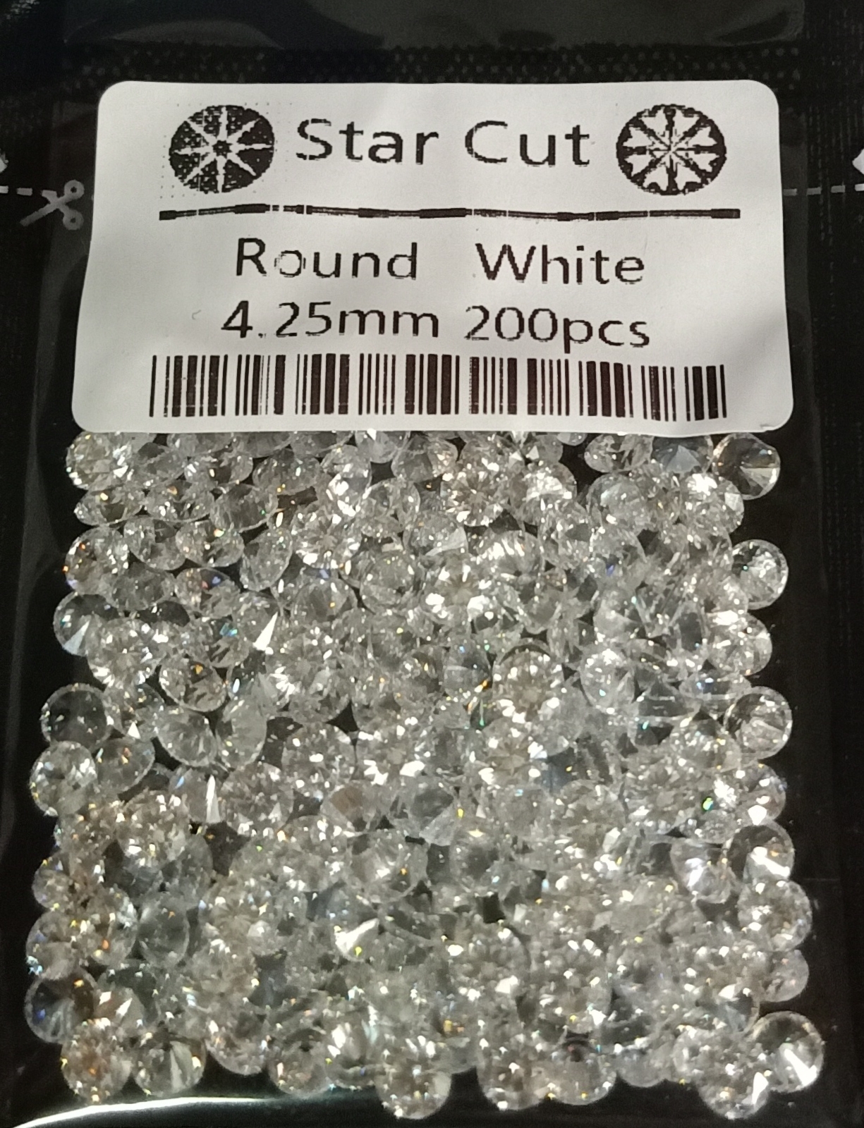 CZ 4,25MM WHITE STAR CUT (200 pcs)