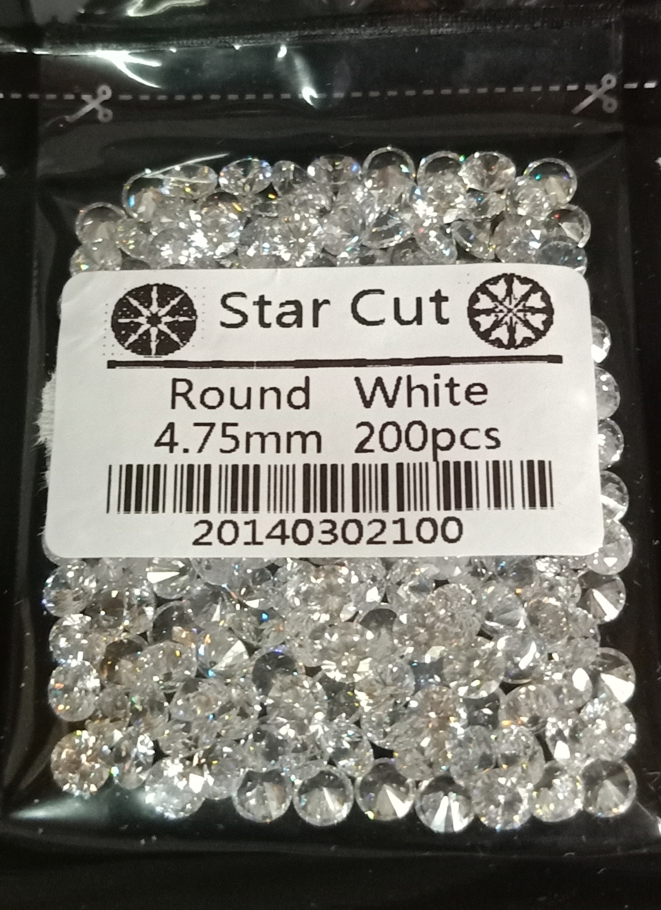 CZ 4,75MM WHITE STAR CUT (200 pcs)