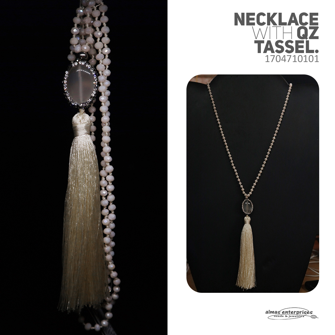 80cm Necklace With CZ Tassel