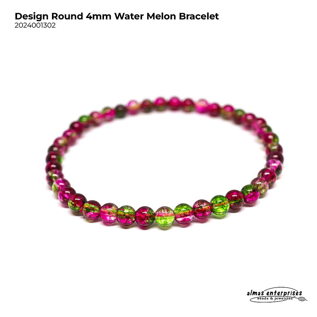 Design Round Watermelon Tourmaline Bracelet