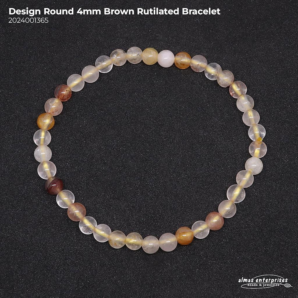 Design Round Brown Rutilated Bracelet