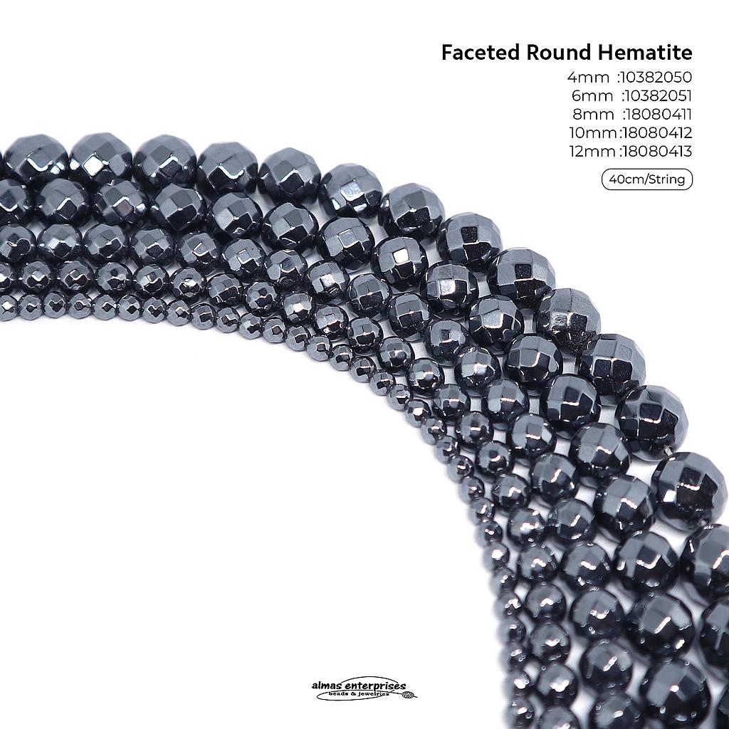 Faceted Round Hematite