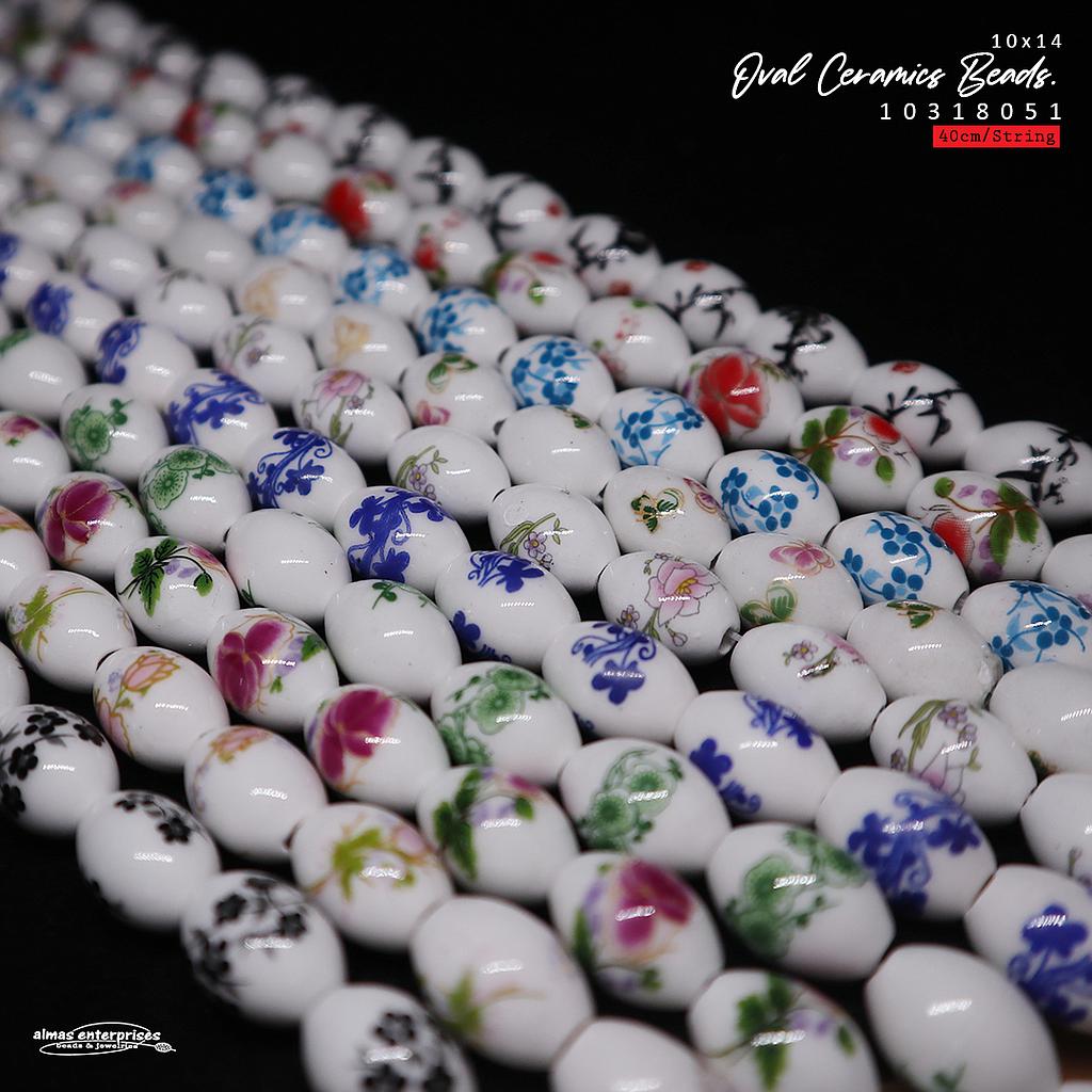 Oval 10x14 Ceramics Beads