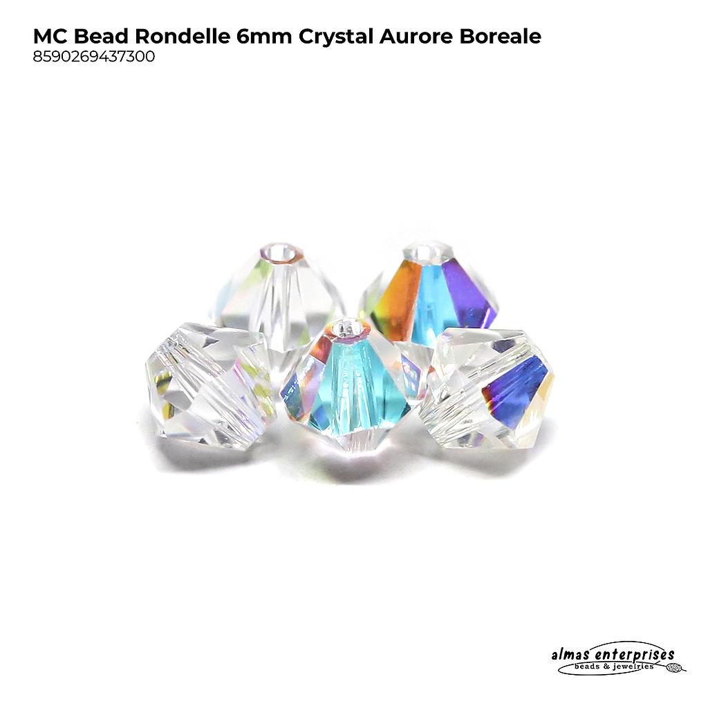 MC Bead Rondelle 6mm Crystal AB