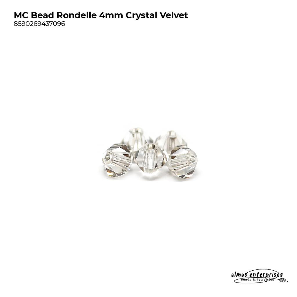 MC Bead Rondelle 4mm Crystal Velvet