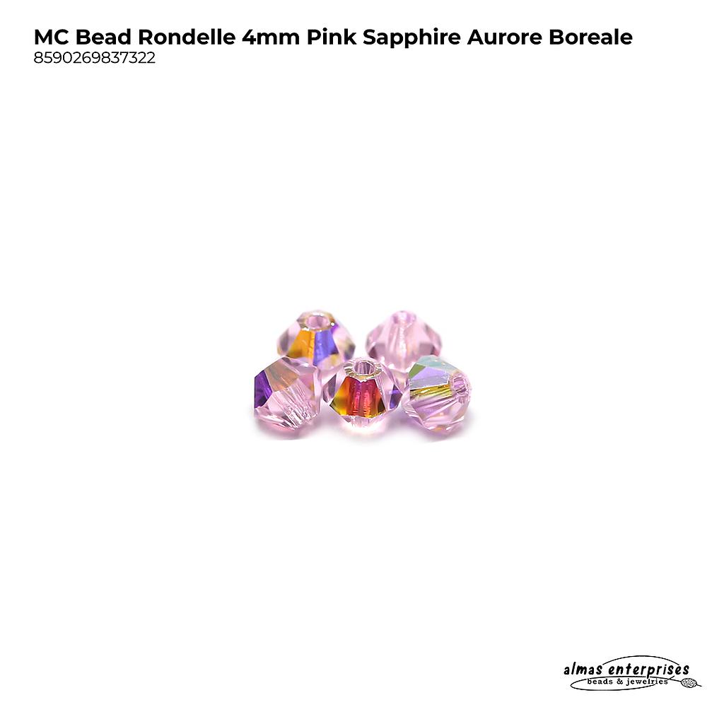 MC Bead Rondelle 4mm Pink Sapph AB