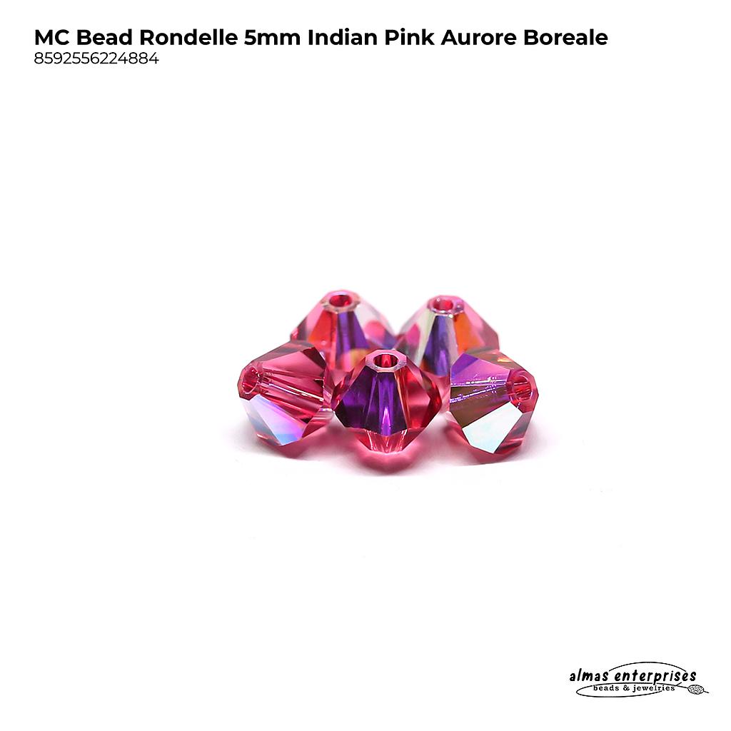 MC Bead Rondelle 5mm ind.pink AB