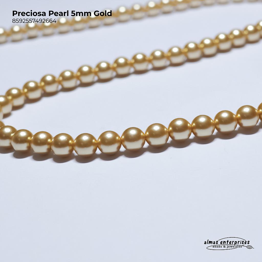 Preciosa Pearl 5mm Gold
