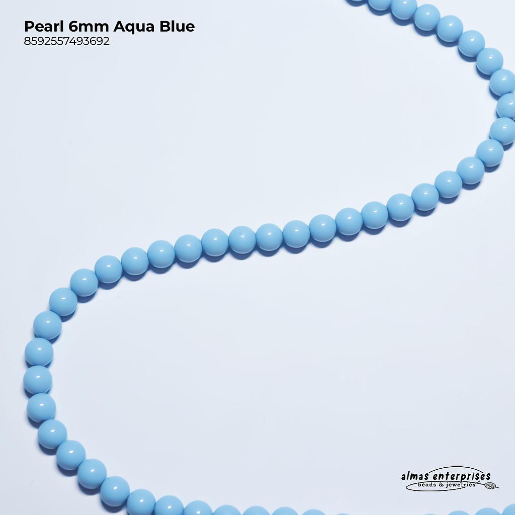 Preciosa Pearl 6mm Aqua Blue