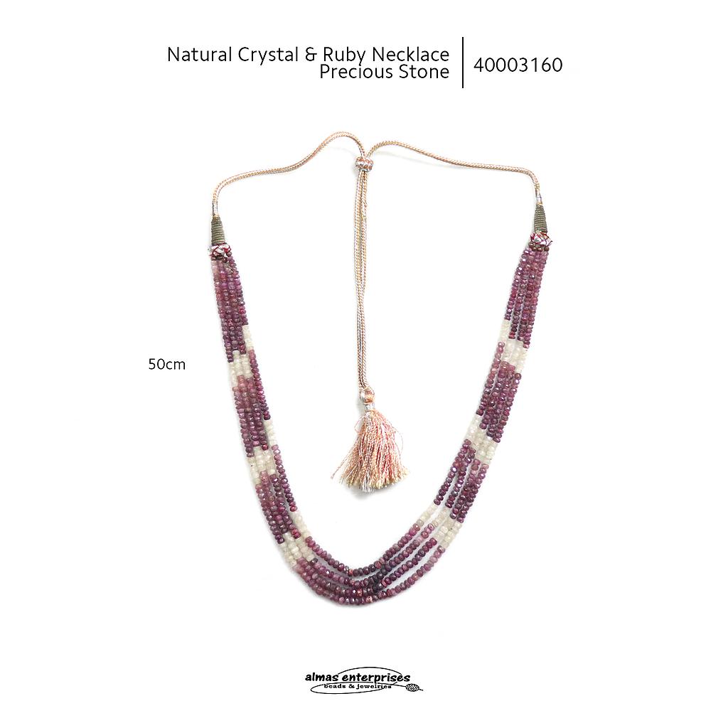 Nat.Crystal&amp;Ruby Neck.Precious Stone 124