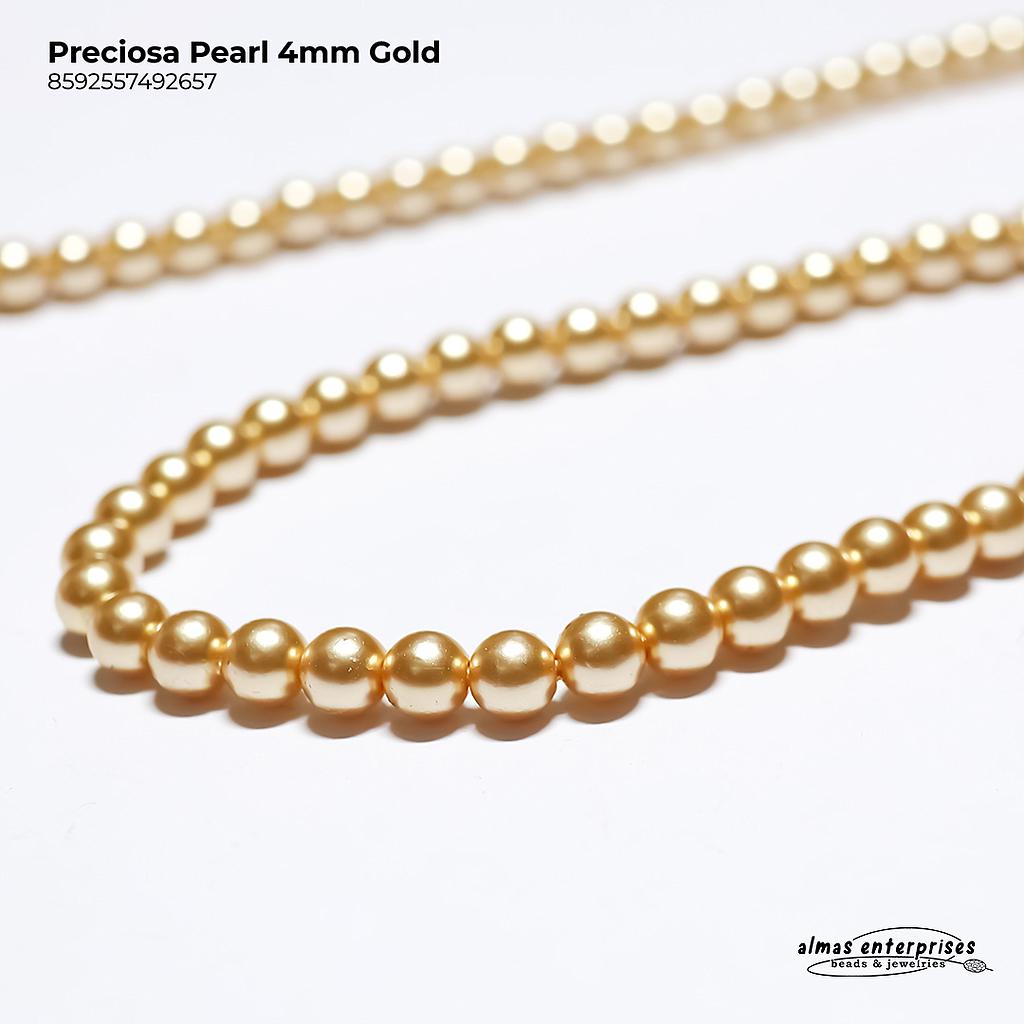 Preciosa Pearl 4mm Gold