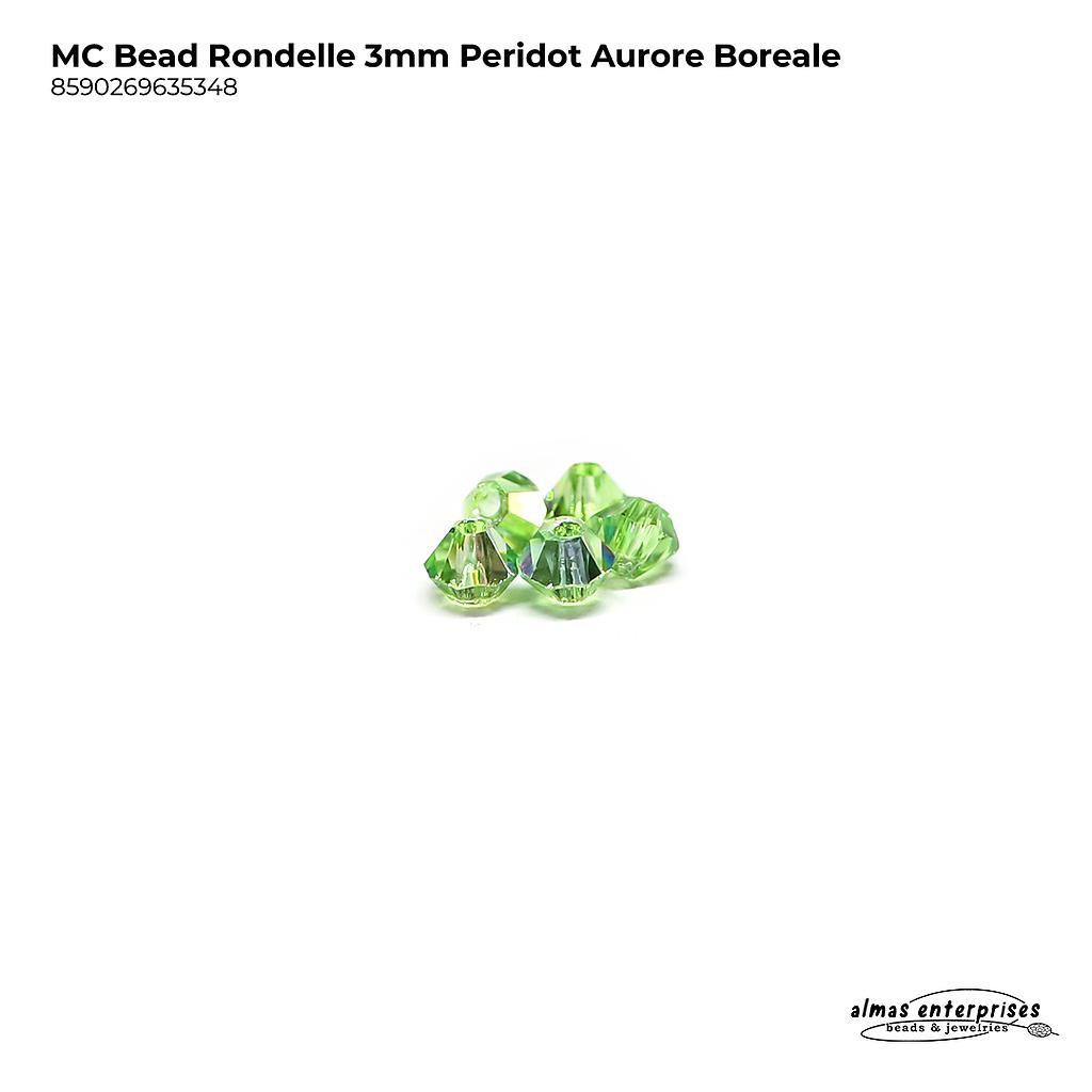 MC Bead Rondelle 3mm Peridot AB