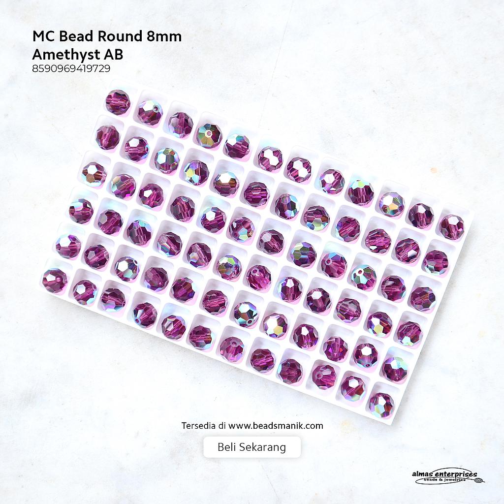 MC Bead Round 8mm Amethyst AB