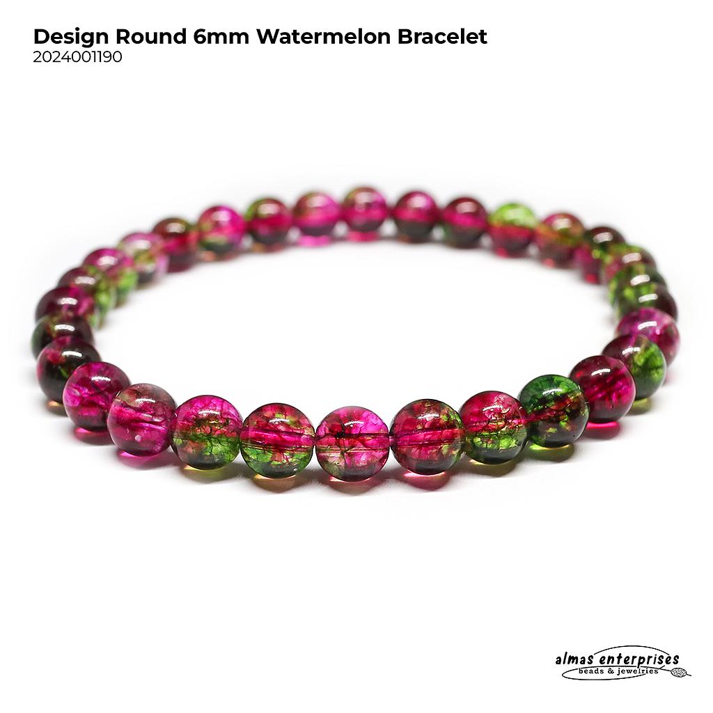 Design Round Watermelon Tourmaline Bracelet