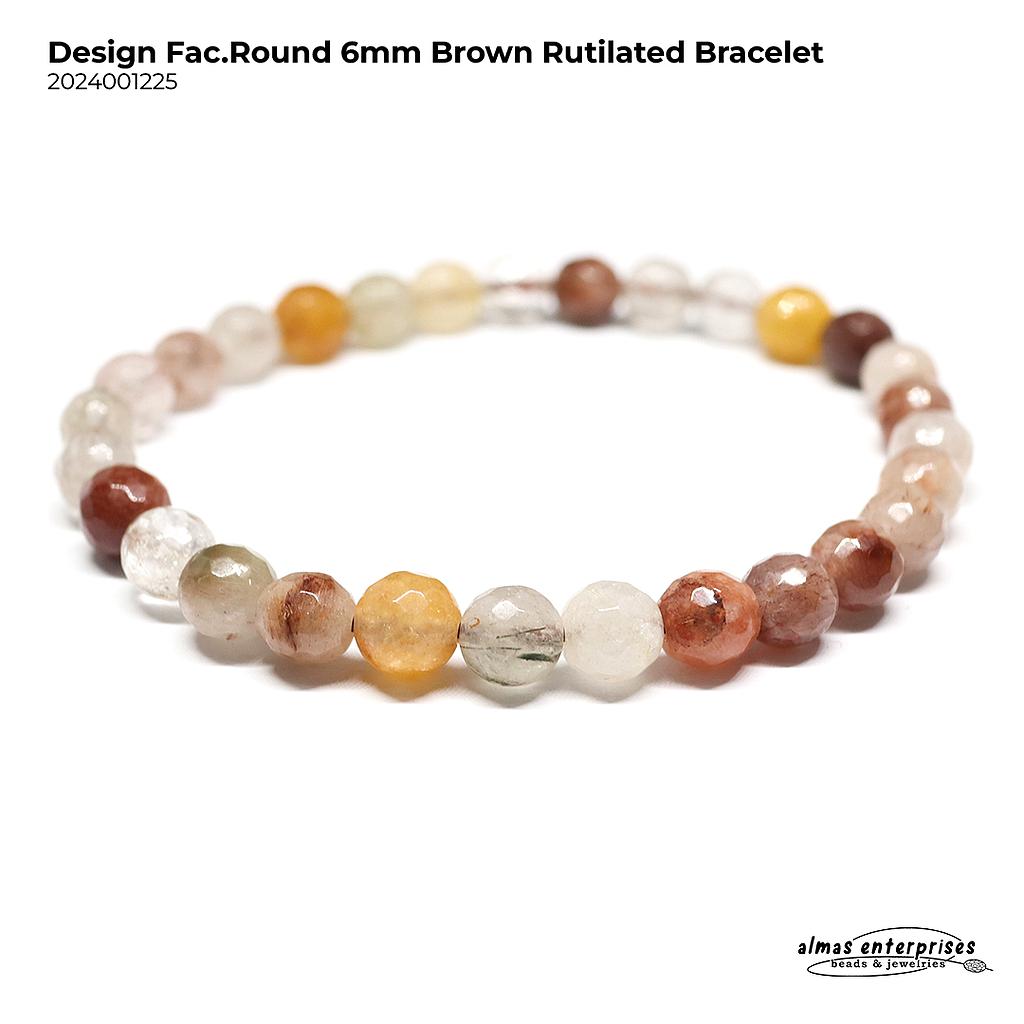 Design Fac.Round Brown Rutilated Bracelet