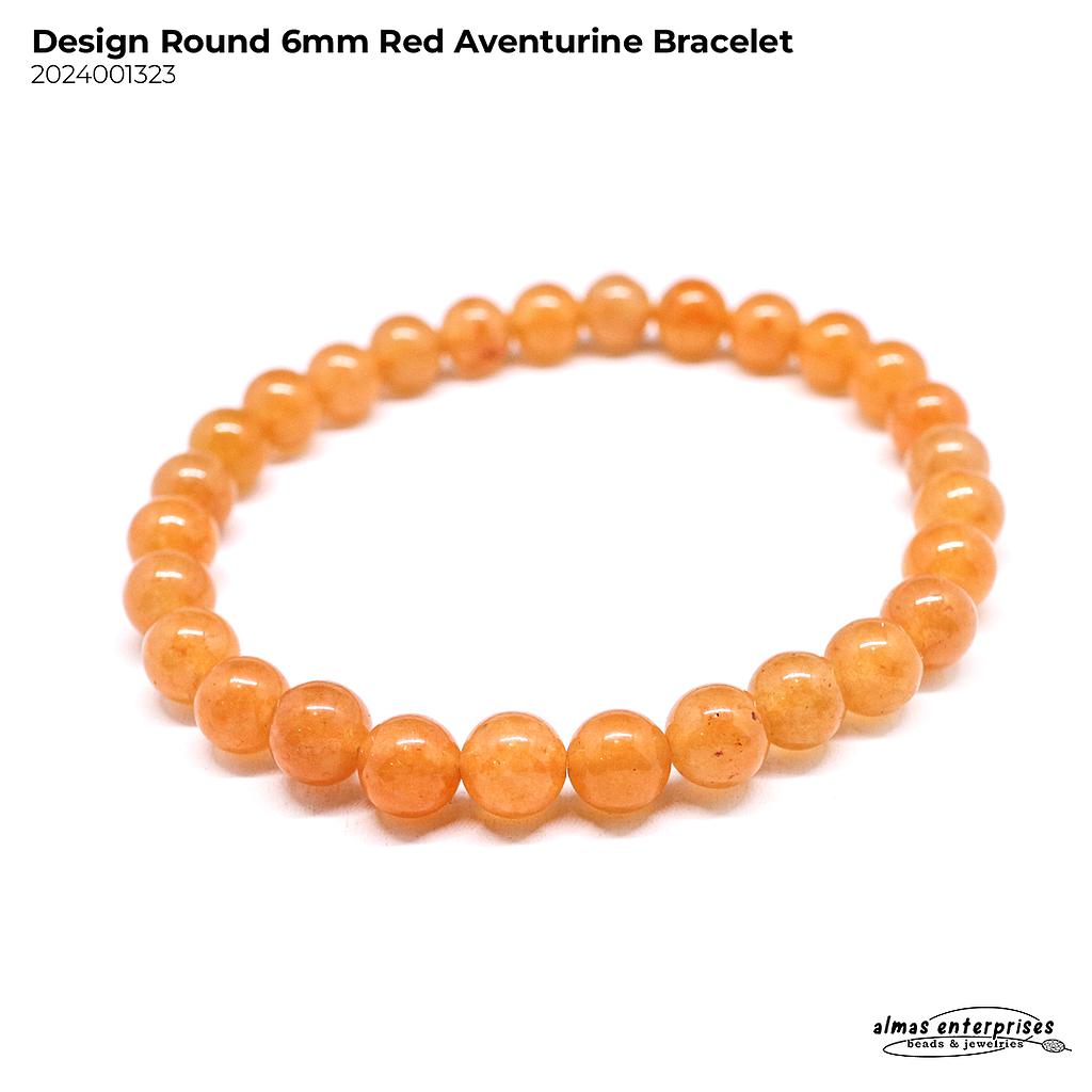 Design Round Red Aventurine Bracelet