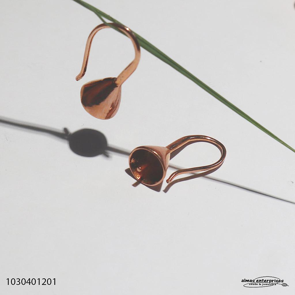 Copper L Earring Hook/2pair