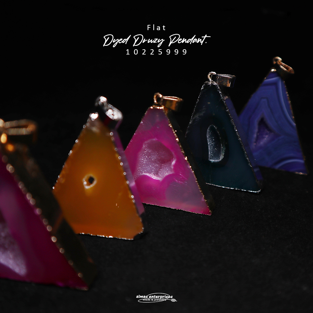 Flat Dyed Druzy Pendant