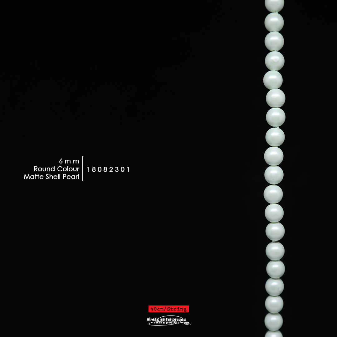 Rd 6mm Matte Col Shell Pearl