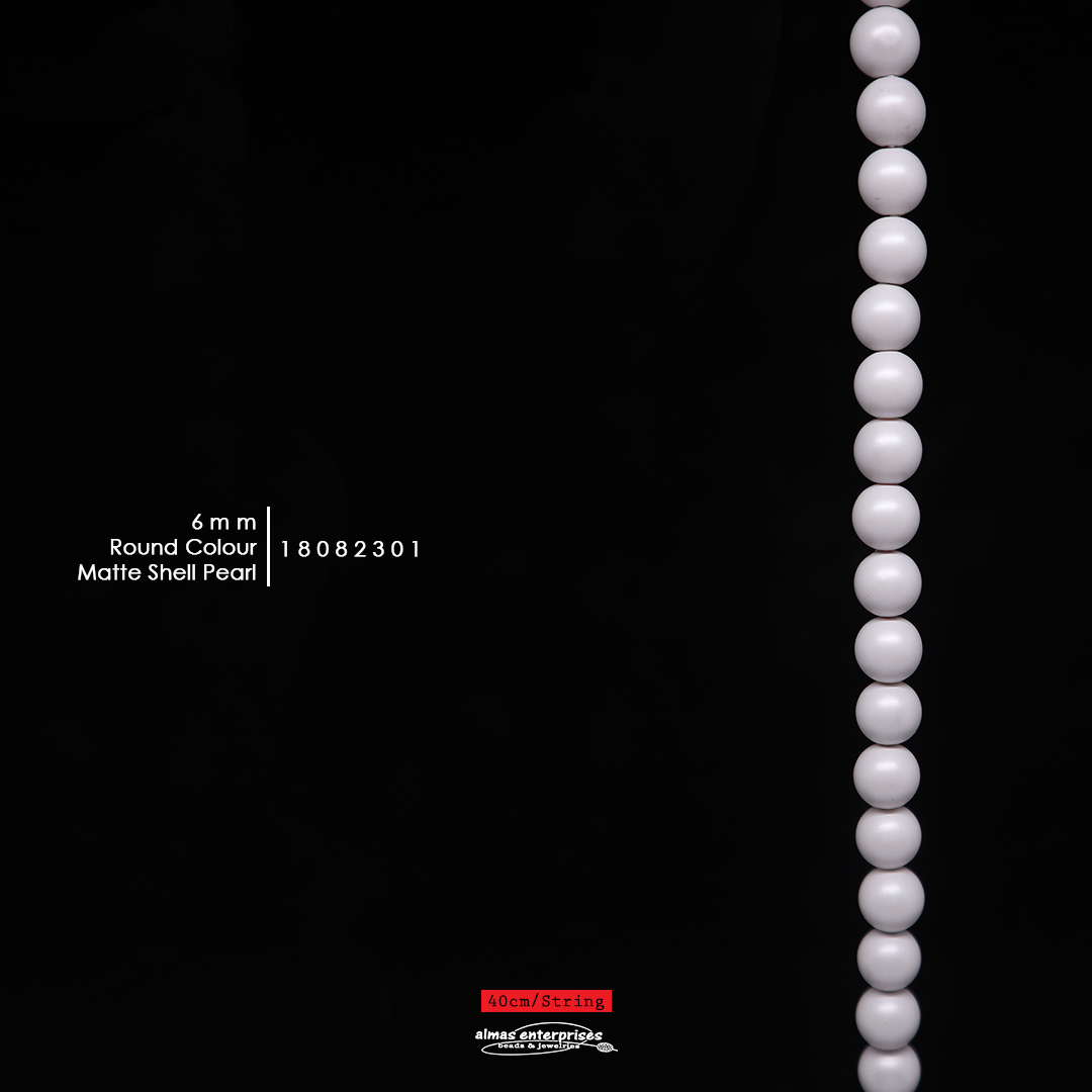 Rd 6mm Matte Col Shell Pearl