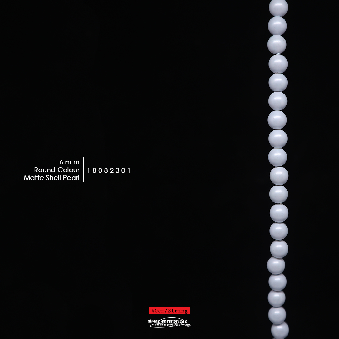 Rd 6mm Matte Col Shell Pearl