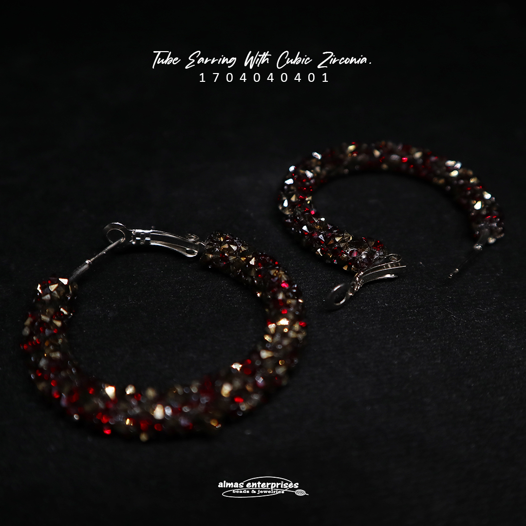 Tube Earring With CZ