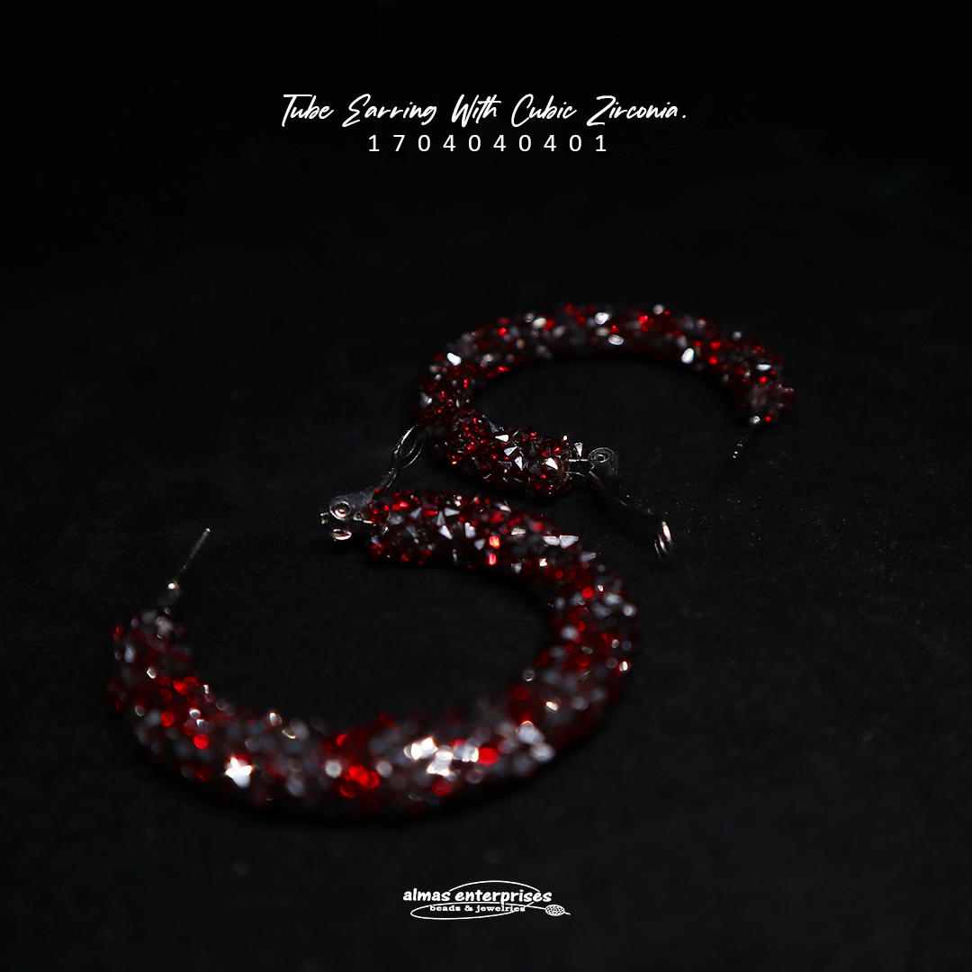 Tube Earring With CZ