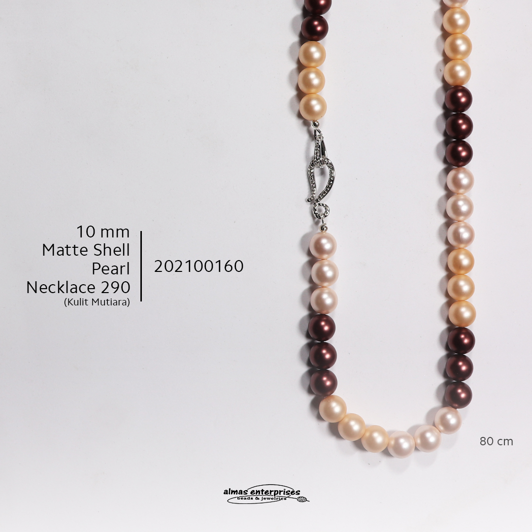 10mm Matte Shell Pearl Necklace 290