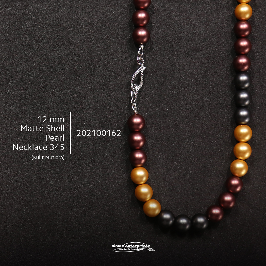 12mm Matte Shell Pearl Necklace 345