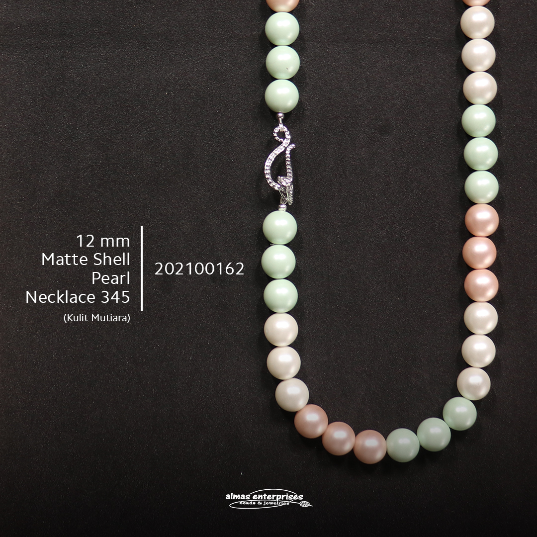 12mm Matte Shell Pearl Necklace 345