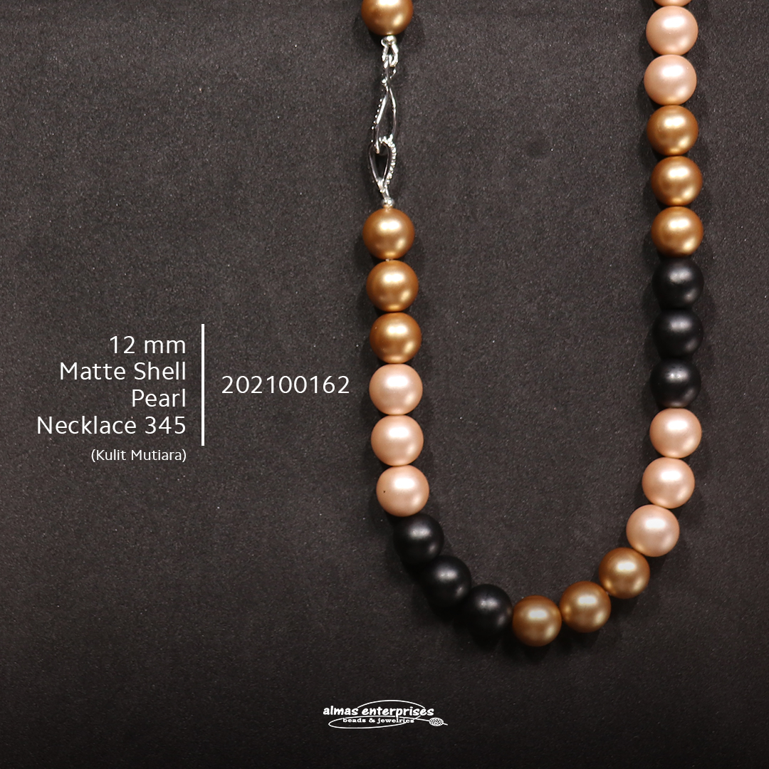 12mm Matte Shell Pearl Necklace 345
