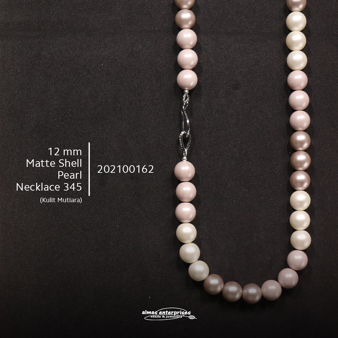 12mm Matte Shell Pearl Necklace 345