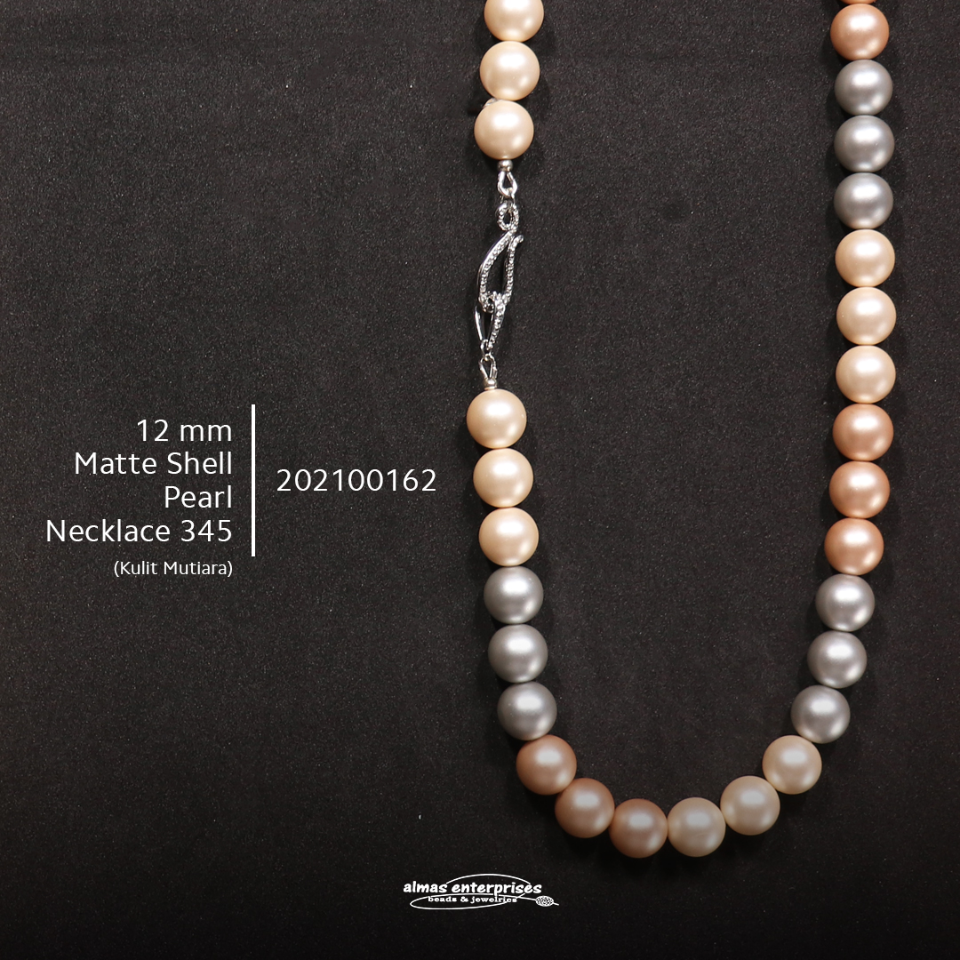 12mm Matte Shell Pearl Necklace 345