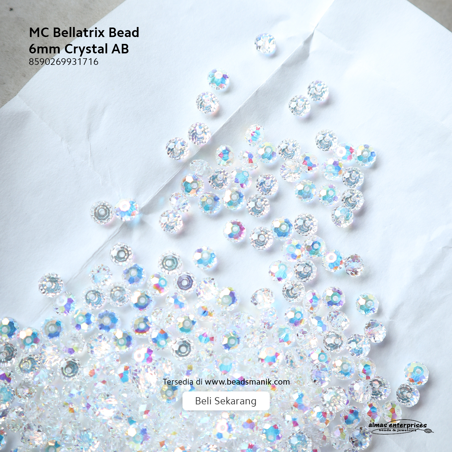 MC Bellatrix Bead 6mm crystal AB