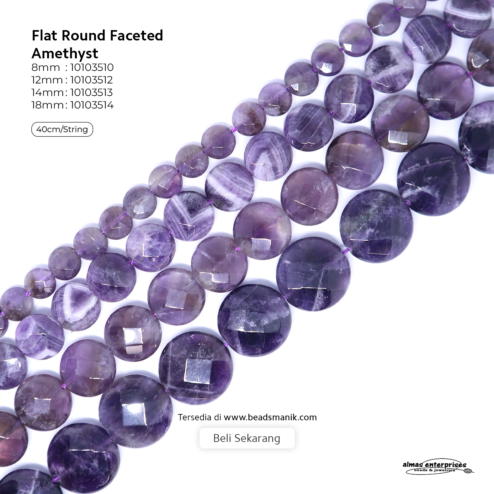 Flt Rd Fac 18mm Amethyst