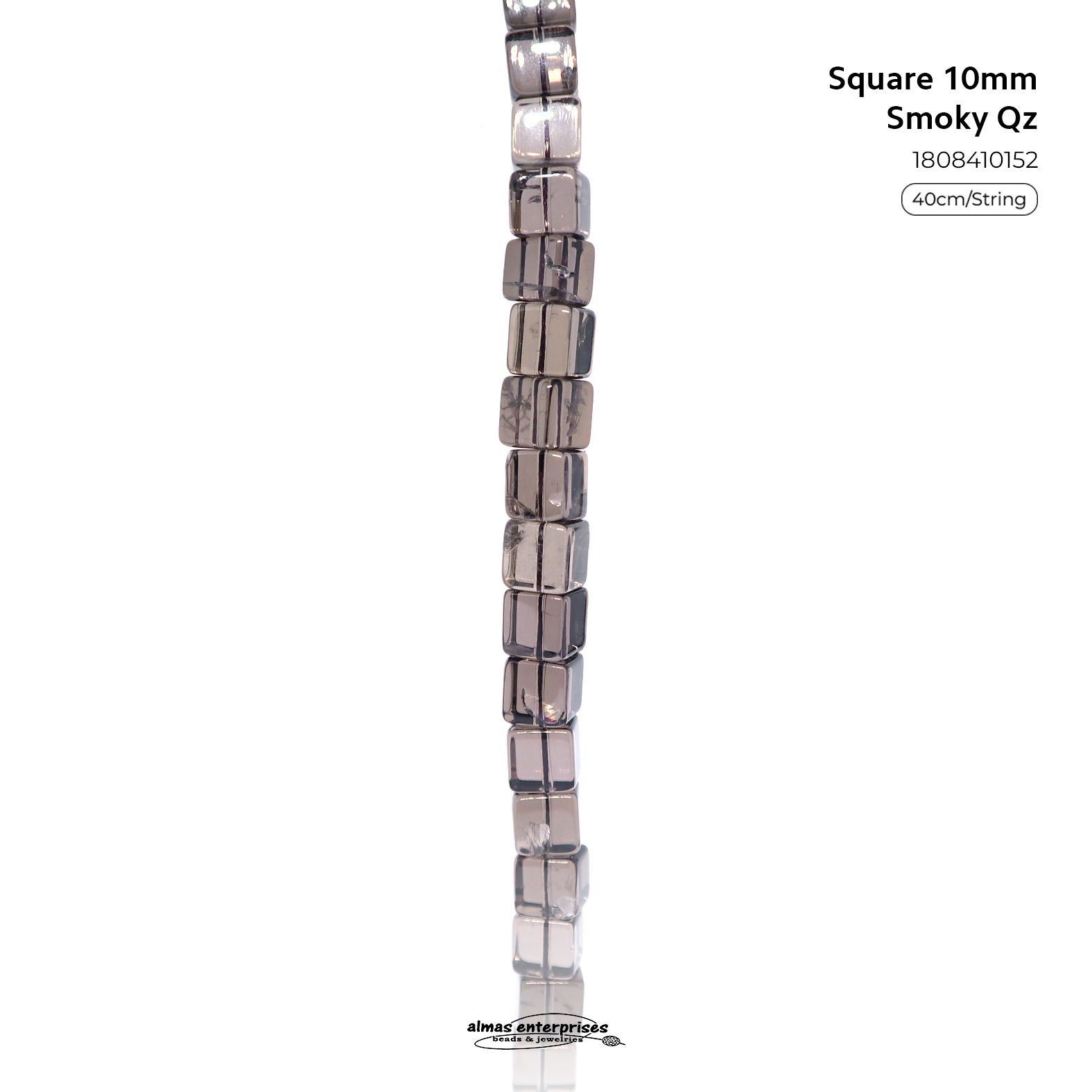 Square 10mm Smoky Qz