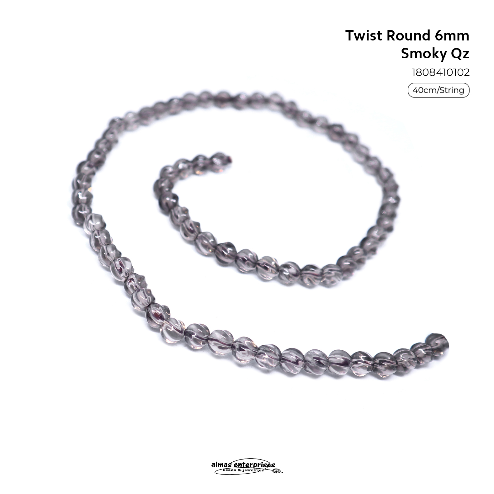 Twist Rd 6mm Smoky Qz