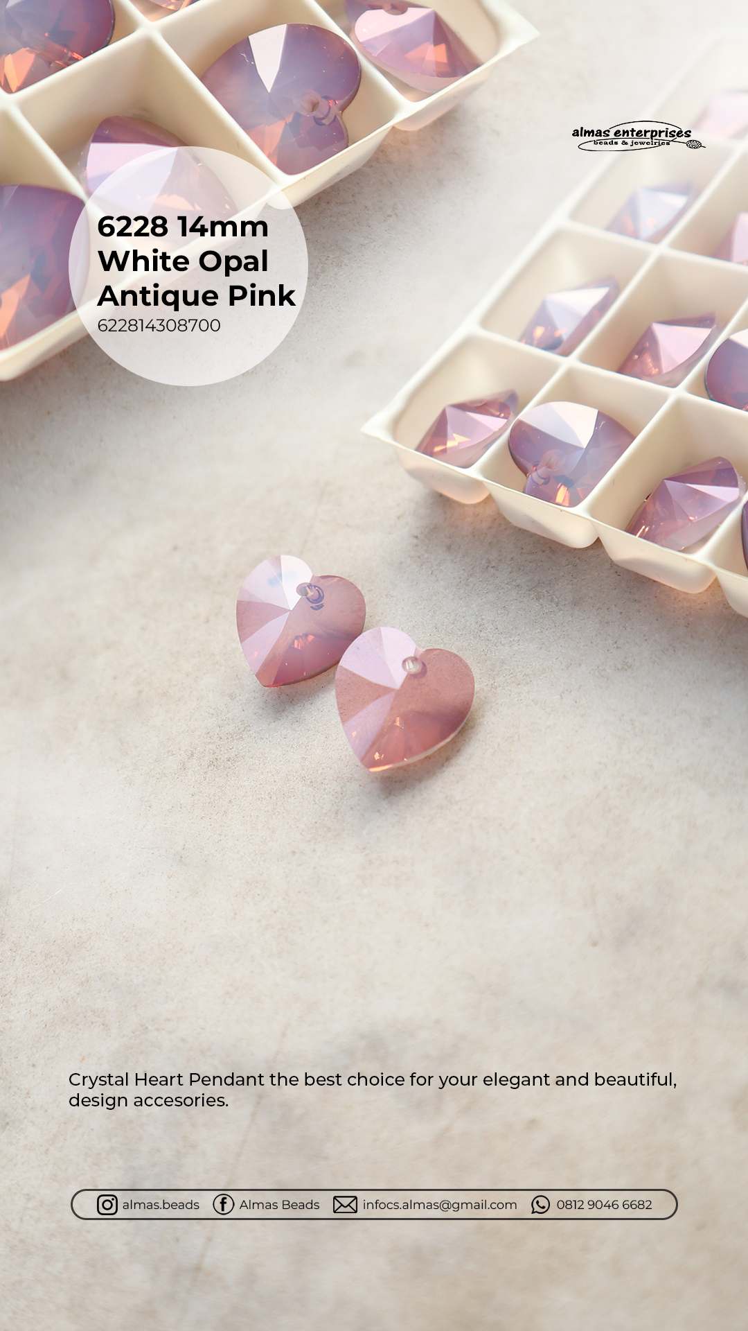 6228 14mm WHITEOPAL ANTIQUEPINK