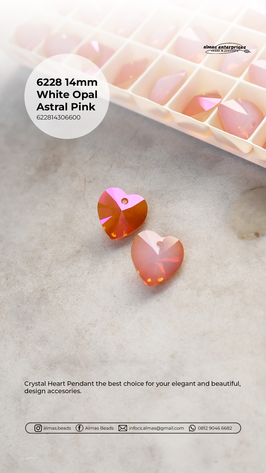6228 14mm WHITEOPAL ASTRALPINK