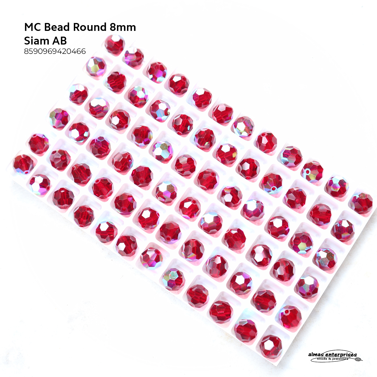 MC Bead Round 8mm Siam AB