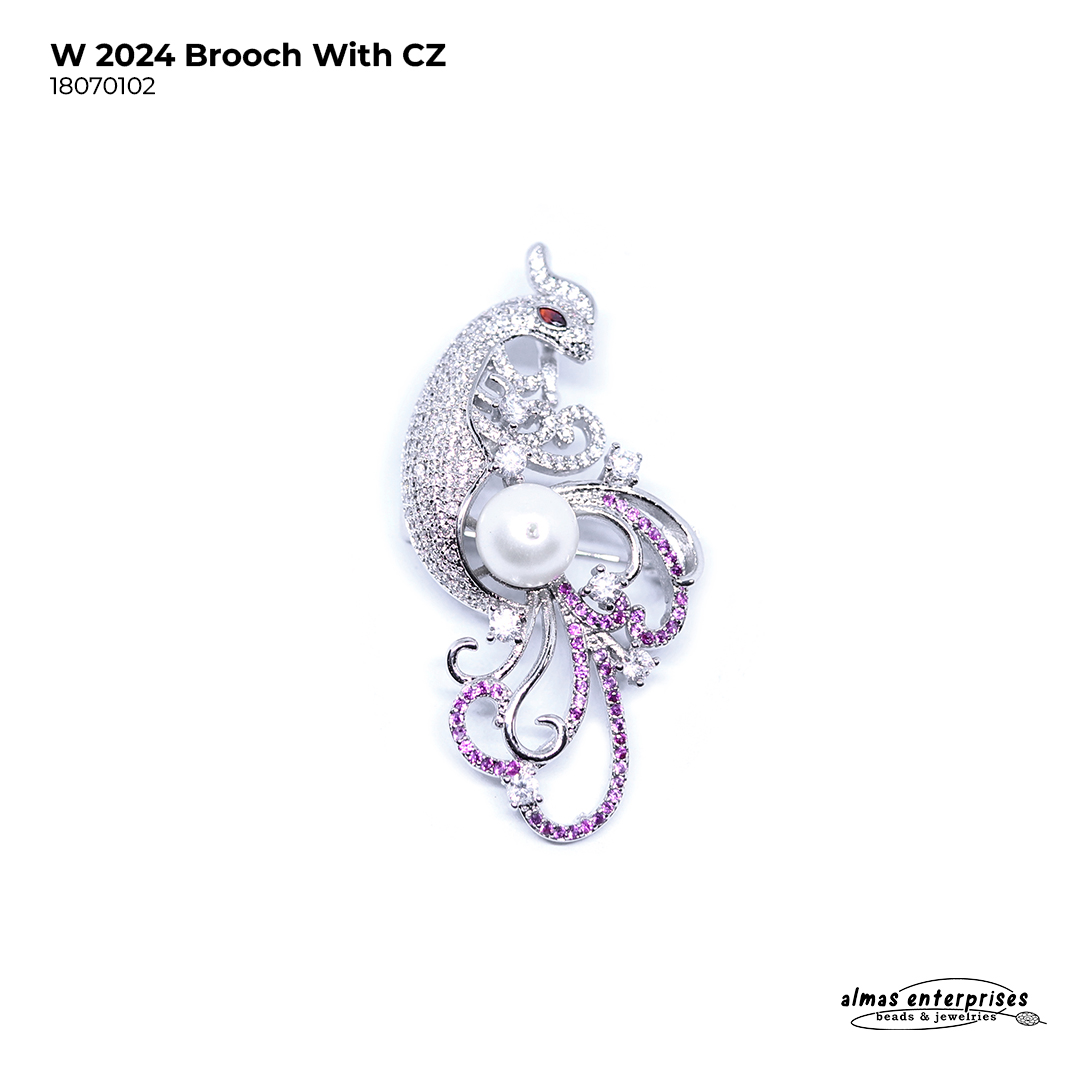  W 2024 Brooch With CZ