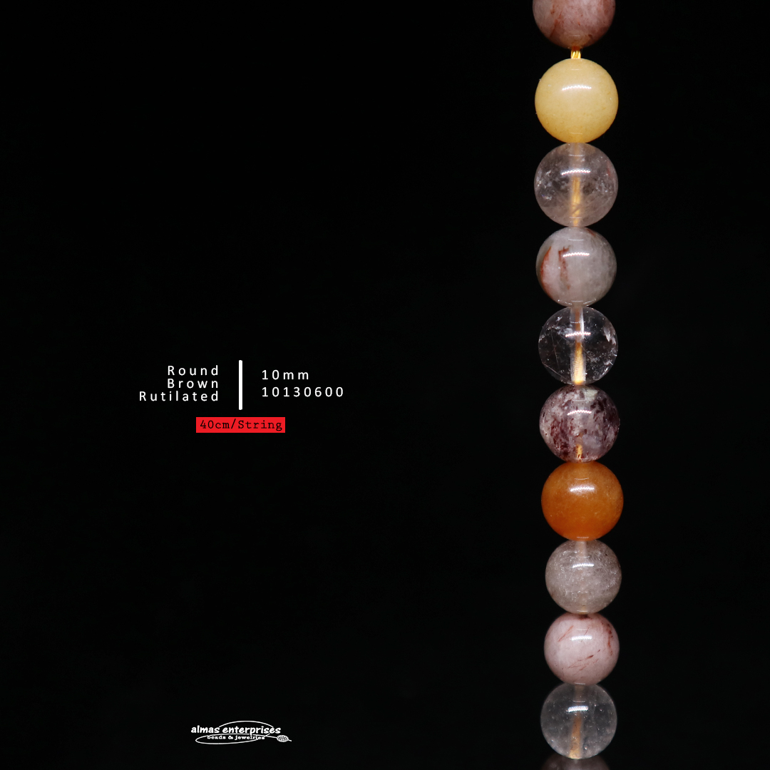 Round Brown Rutilated