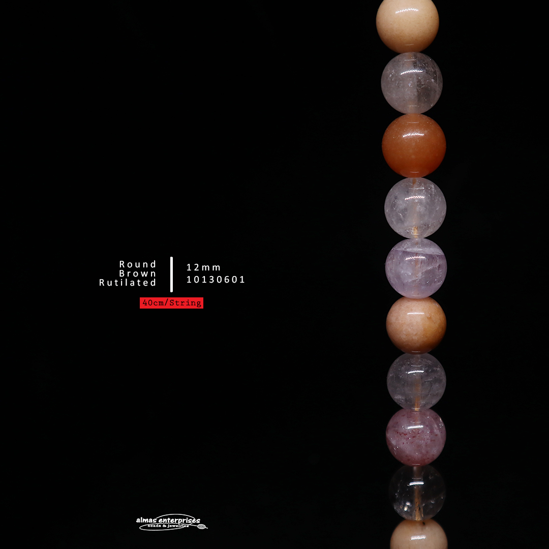 Round Brown Rutilated