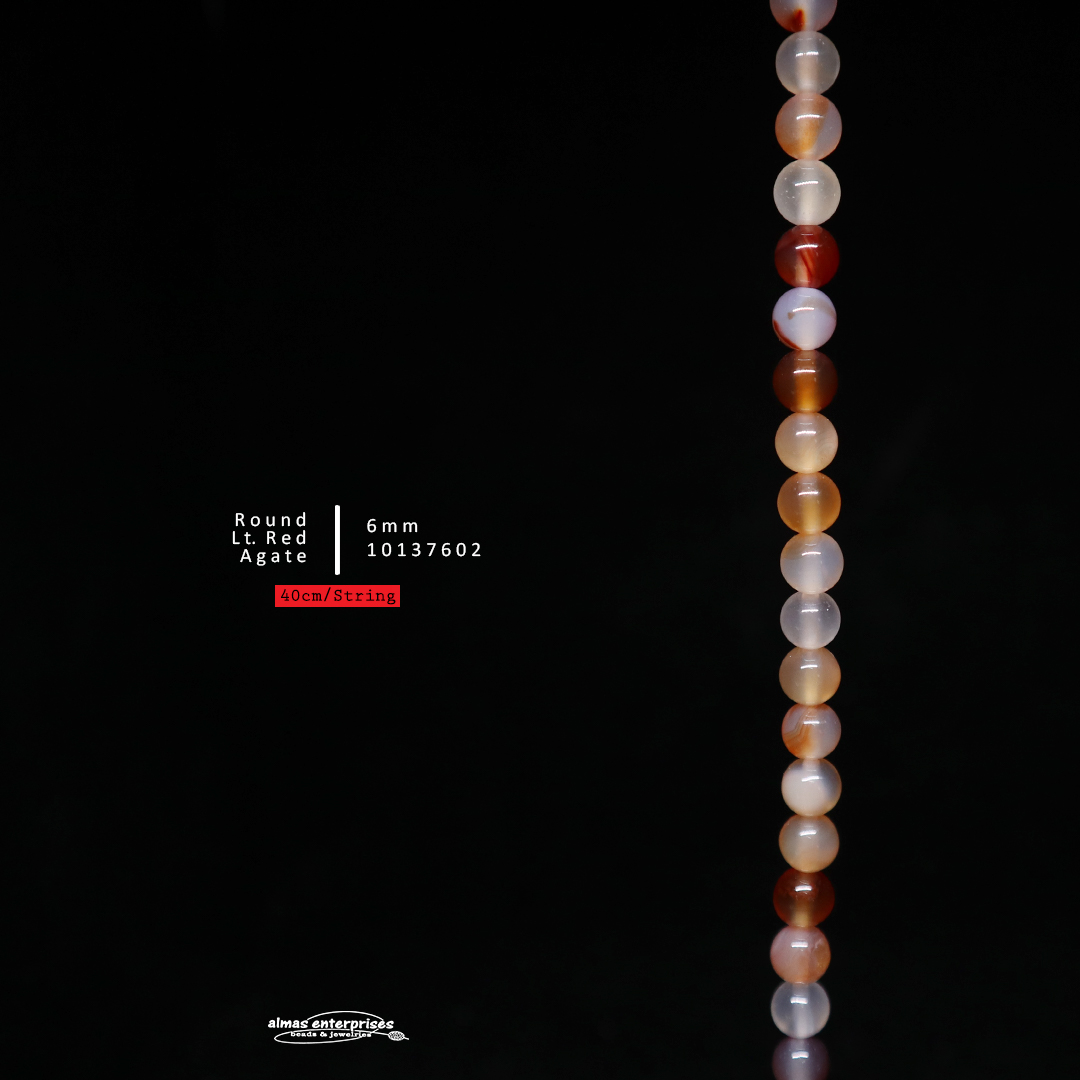 Round Natural Lt Red Agate