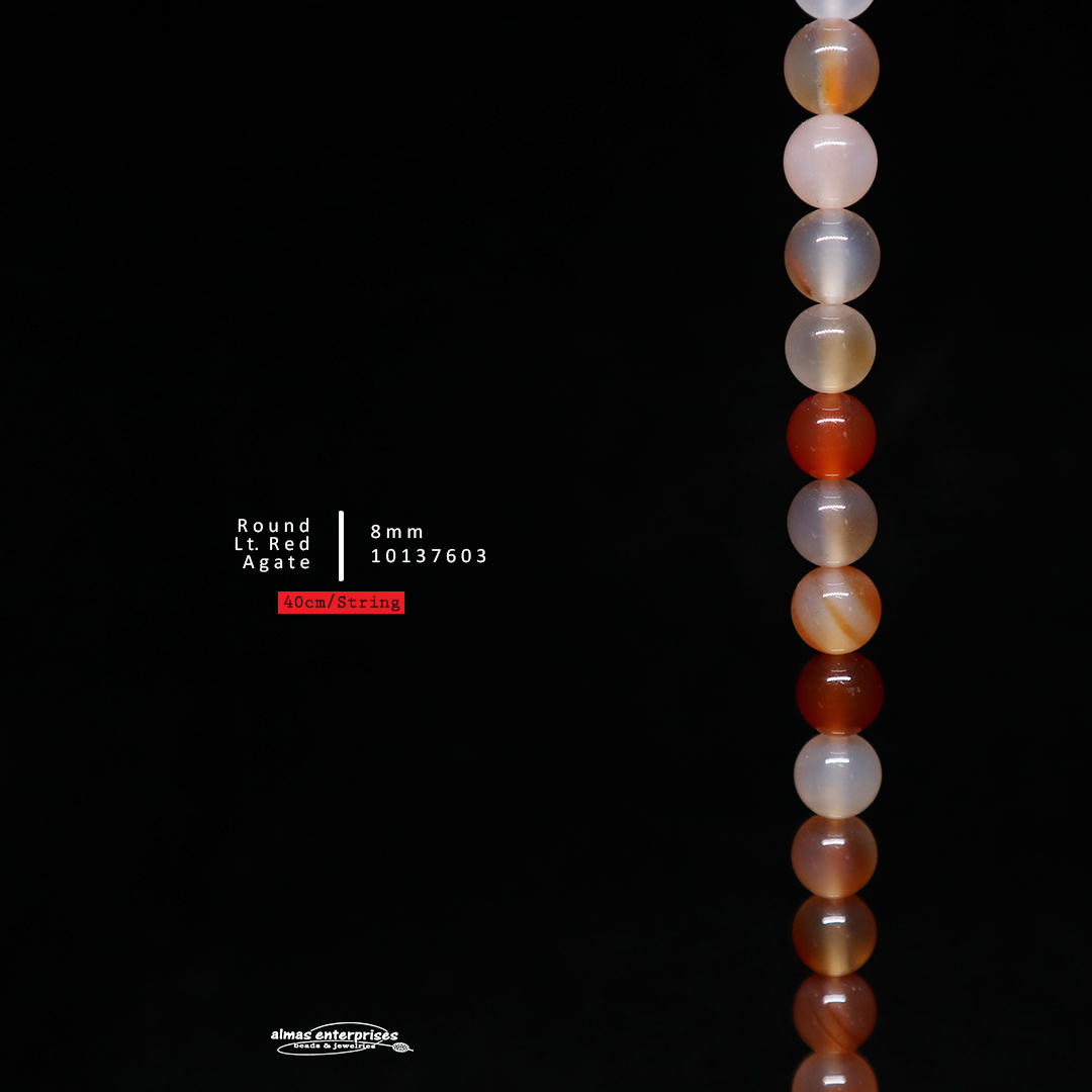 Round Natural Lt Red Agate