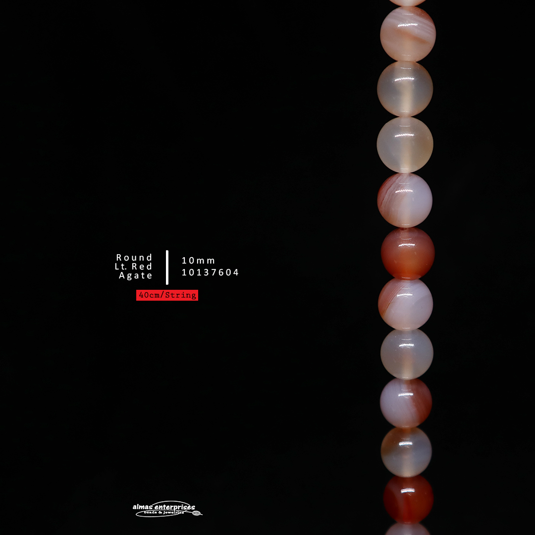 Round Natural Lt Red Agate