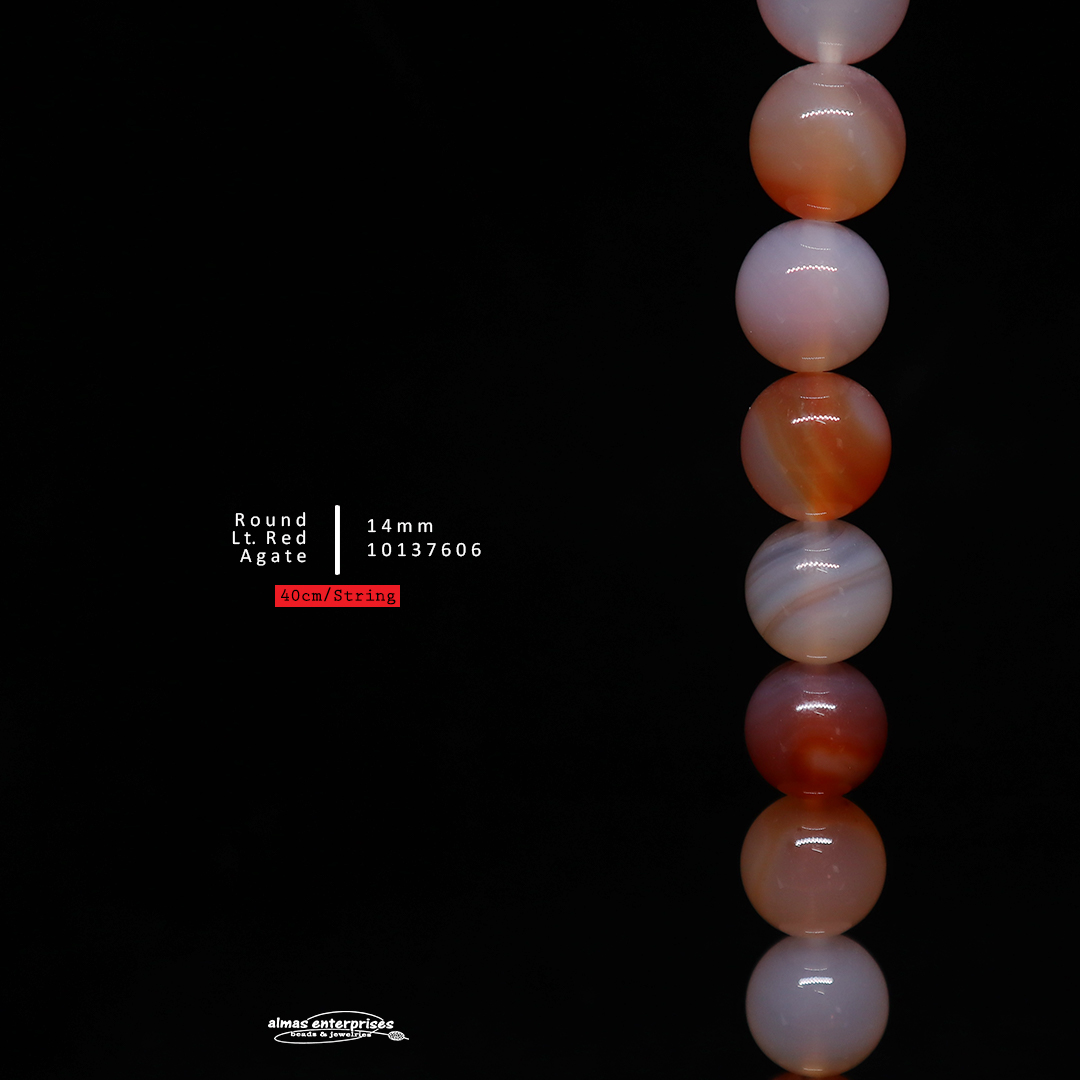 Round Natural Lt Red Agate