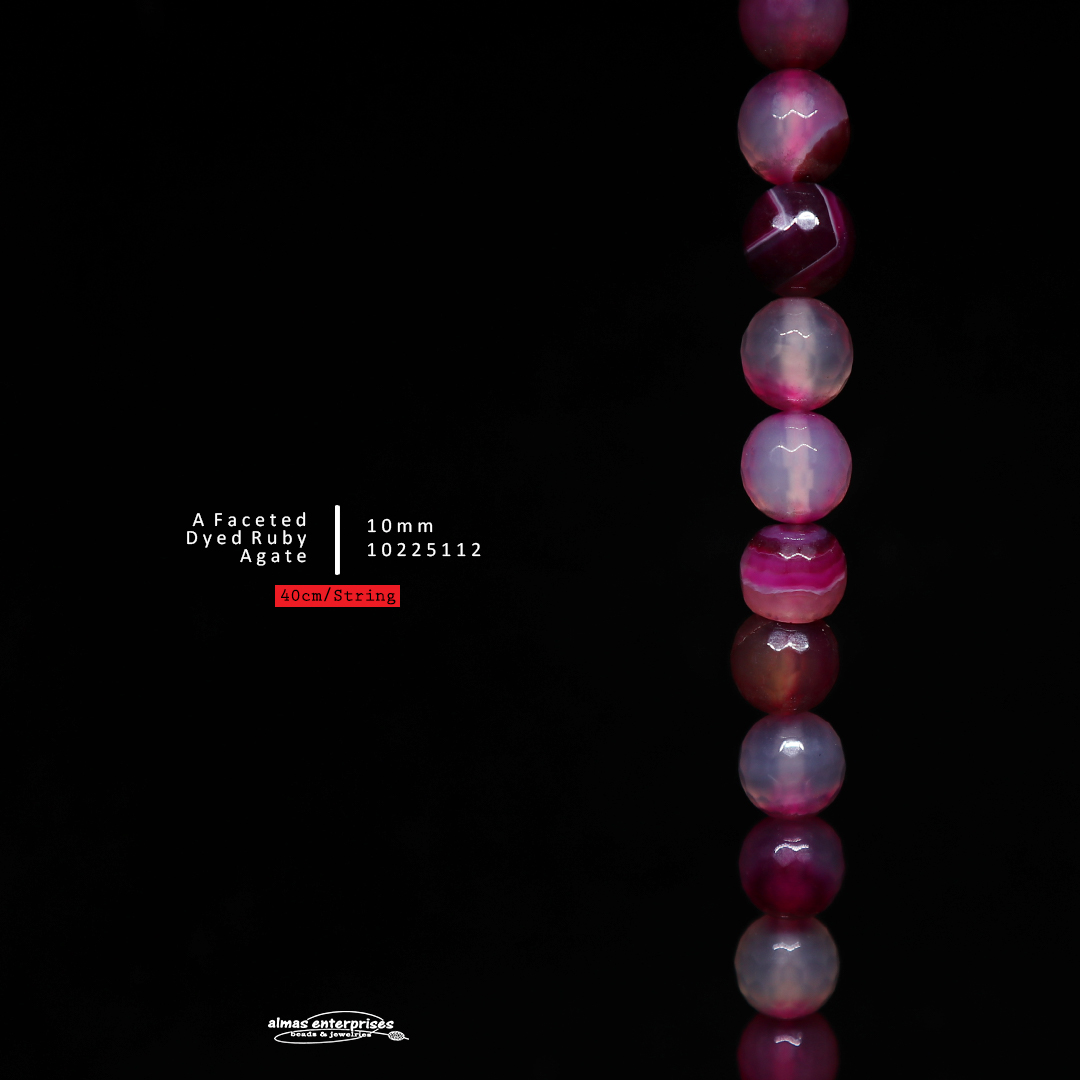 Faceted dyed Ruby Agate A