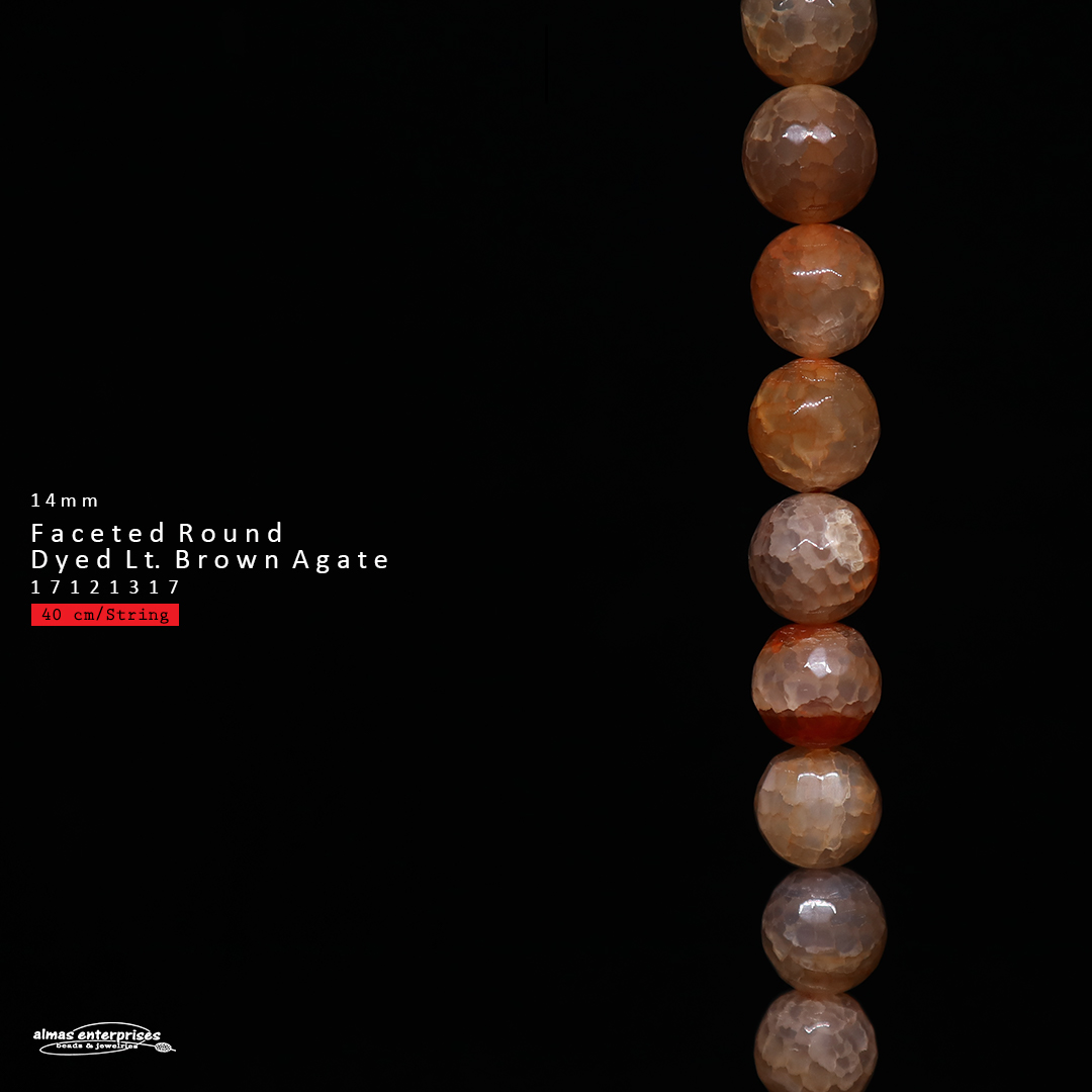 Faceted Round D.Lt Brown Agate