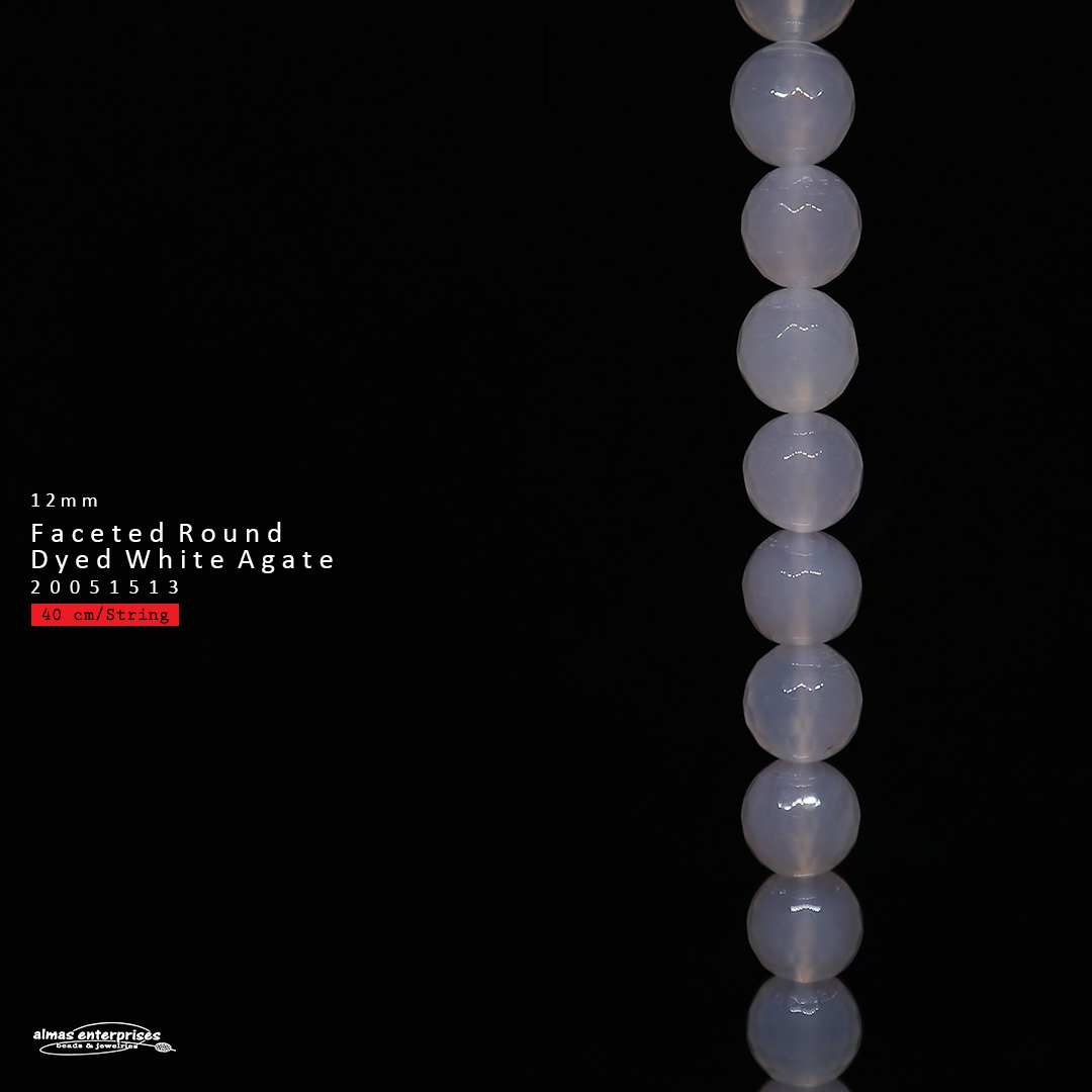 Faceted Round D.White Agate